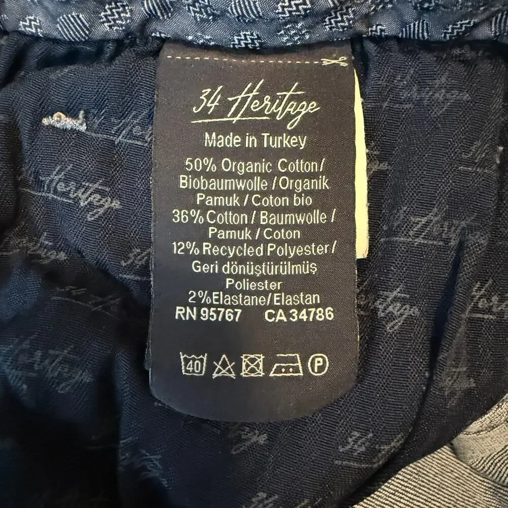 34 Heritage Straight Jeans Mid Rise 38x34